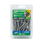 Zenith 12G x 65mm Galv Hex Head Seal Timber Screws