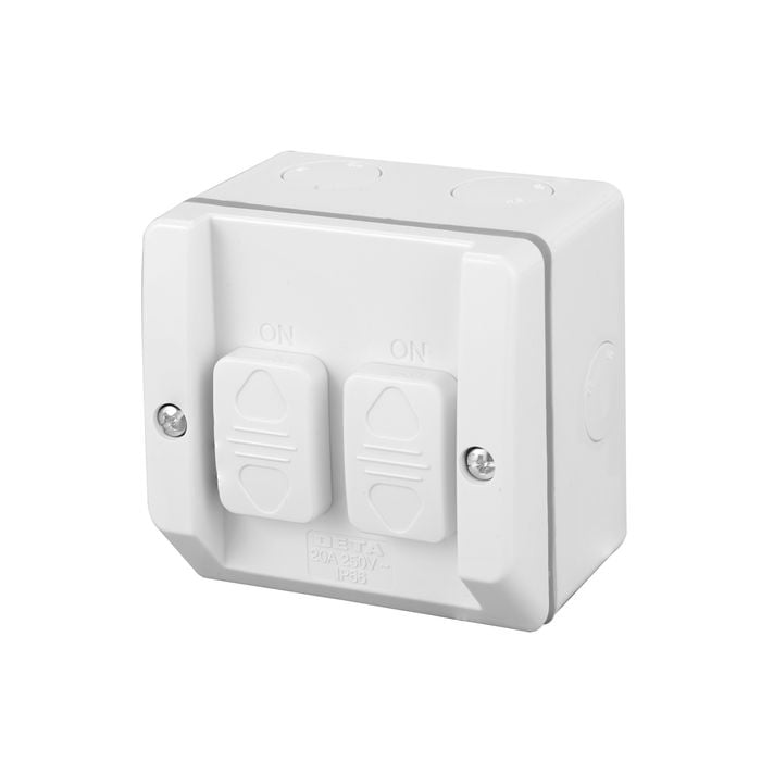 DETA Single Weatherproof Switch - Double