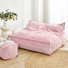 Cadence & Co. Oscar Faux Linen Two Seater Bean Bag Lounge Cover Red