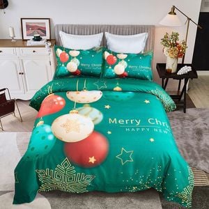 Fabric Fantastic Queen Size Christmas New Year Quilt/Doona/Duvet Cover Set