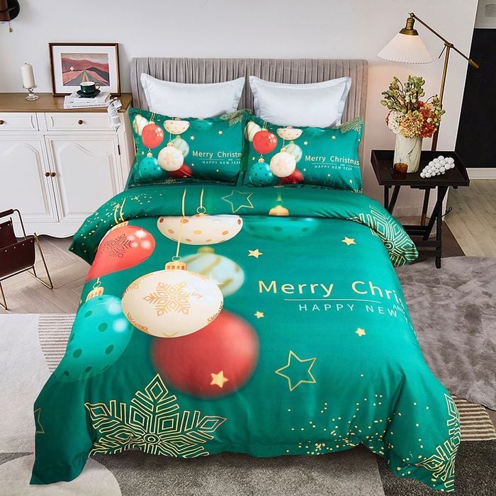Fabric Fantastic Queen Size Christmas New Year Quilt/Doona/Duvet Cover Set