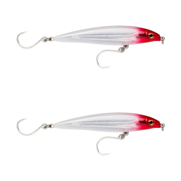 2x Rapala 14cm Saltwater X Rap Long Cast Shallow Minnow Fish Lures - Red Head