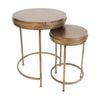 2pc Lvd Antique Brass Vintage-inspired Side Table Home Decor Set Metallic