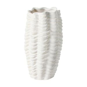 Maine & Crawford Danea 22.5cm Ceramic Shell Flower Vase Home/Office Decor White