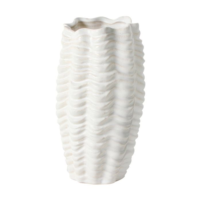 Maine & Crawford Danea 22.5cm Ceramic Shell Flower Vase Home/Office Decor White