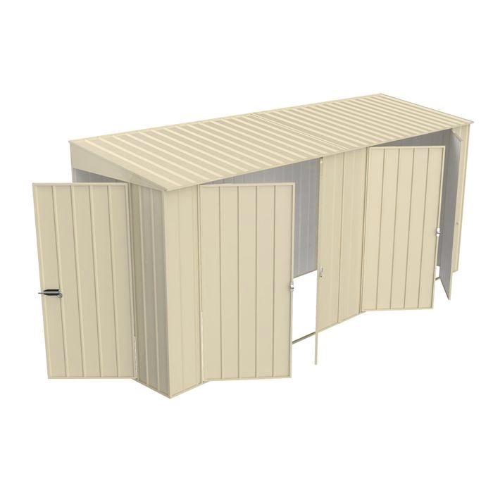 Build-a-Shed 1.2 x 4.5 x 2.0m Cream Skillion Double Hinged Side Door Shed