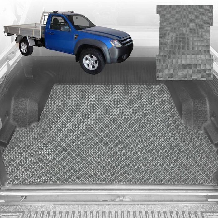 6D Diamond Ute Tub Mat for Ford Ranger (PJ-PK) Single Cab 2006-2011 (with Spray On Liner or No Liner) - Grey