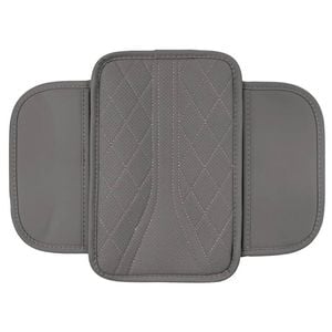 Catzon Waterproof Car Console Cover Leather Armrest Cushion With 2 Pockets-gray