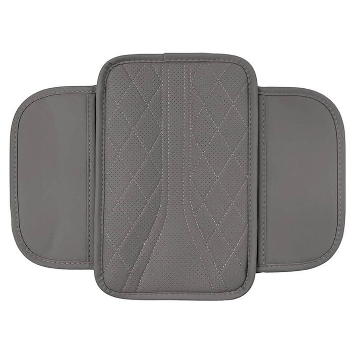 Catzon Waterproof Car Console Cover Leather Armrest Cushion With 2 Pockets-gray