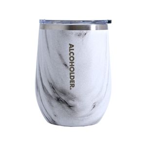 Stemless Vacuum Insulated Wine Tumbler 355ml (12oz)- Print Series White Marble