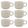 6PK Ecology Stoneware Kitchenware Hull Drinking Mug Cup 370ml/14cm Ecru