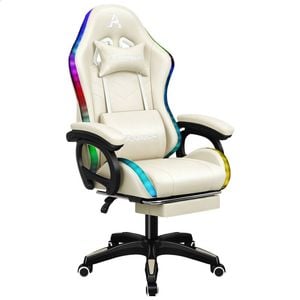ALFORDSON Gaming Office Chair Massage RGB Beige