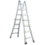 INDALEX 1.3m-4.2m Industrial Aluminium 150KG Pro Series Telescopic Ladder