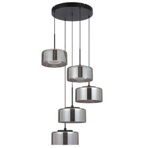 Telbix Cedro Modern Pendant Hanging Lamp Light Metal Aluminium Glass Acrylic Black Sand