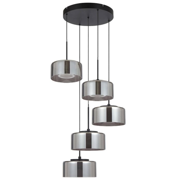 Telbix Cedro Modern Pendant Hanging Lamp Light Metal Aluminium Glass Acrylic Black Sand