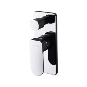 Mondella Rumba Matte Black and Chrome Diverter Shower Mixer