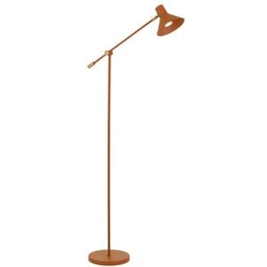 Telbix Olav Modern Standing Floor Lamp Light Metal Orange Satin