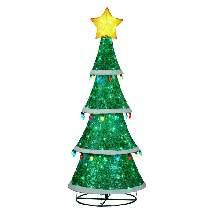 Christabelle Large 2m Indoor Outdoor Tiered Christmas Tree with Lights