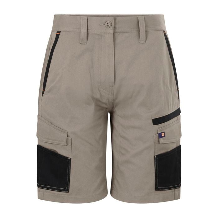 Citeco Women's Khaki Cotton Stretch Mid Shorts - Size 16