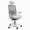 Desky Elite Ergonomic Chair - White / Grey / Headrest