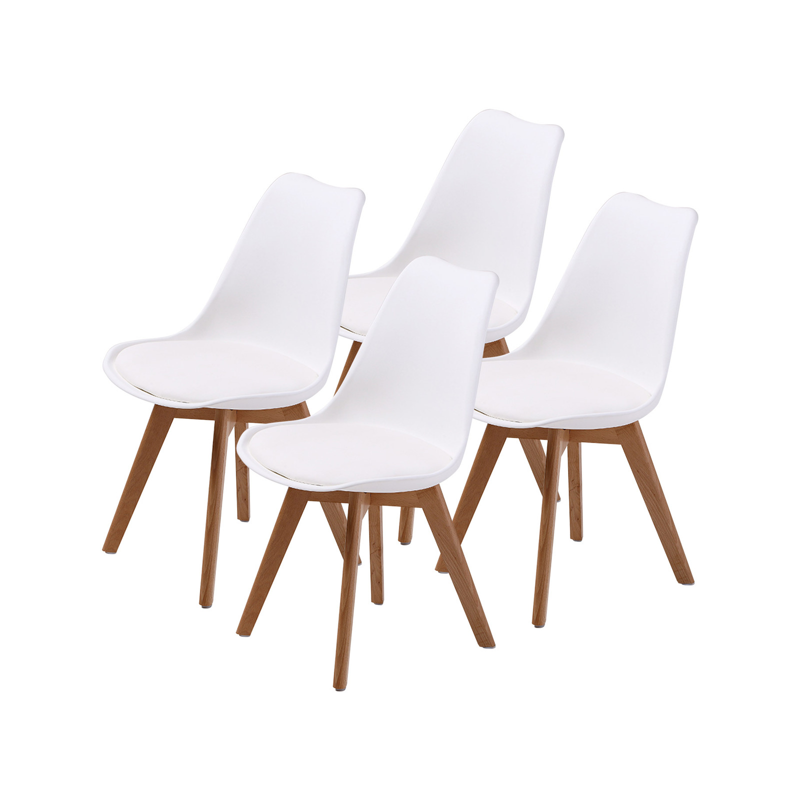 La Bella 4 Set White Retro Dining Cafe Chair Padded Seat Bunnings Australia