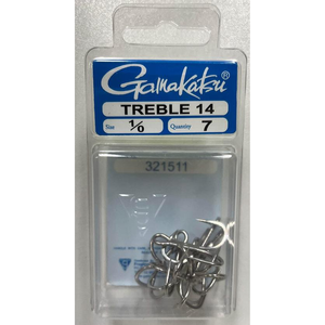 Gamakatsu 14 Treble Fishing Hook 1/0 7pk