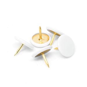 Pinnacle White Pan Head Upholstery Nails - 50 Pack