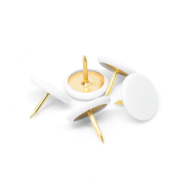 Pinnacle White Pan Head Upholstery Nails - 50 Pack