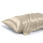 LINENOVA 100% Mulberry Silk Pillow Case 22 Momme Slip Pillowcases - Champagne