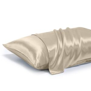 LINENOVA 100% Mulberry Silk Pillow Case 22 Momme Slip Pillowcases - Champagne