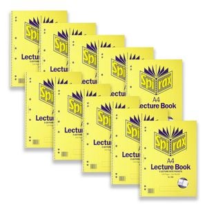 10pc Spirax 598 A4 Lecture Book Spiral Notebook Writing Stationery 140-pages