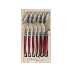 Laguiole Jean Neron 6pc. Soup/dessert Spoon Set - Red