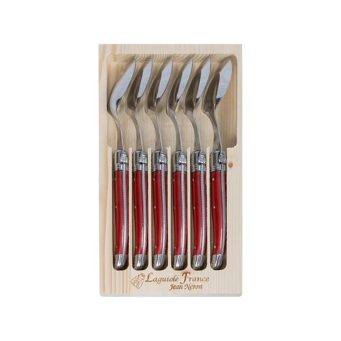 Laguiole Jean Neron 6pc. Soup/dessert Spoon Set - Red