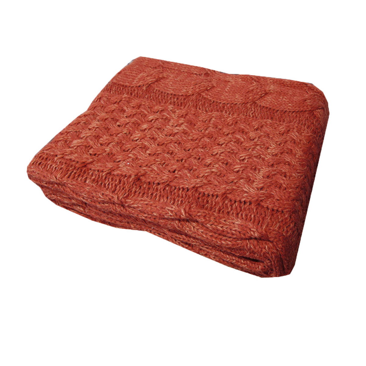 Cable Red Knitted Throw Rug - Bunnings Australia
