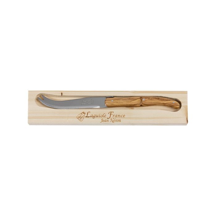 Laguiole Jean Neron Cheese Knife In Wooden Gift Box - Olive Wood