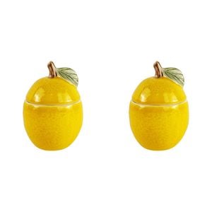 2x Urban 12.5cm Lemon Jar Snacks/Treats Container w/ Lid - Yellow