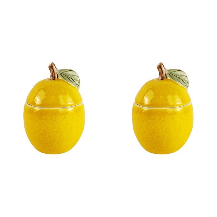 2x Urban 12.5cm Lemon Jar Snacks/Treats Container w/ Lid - Yellow