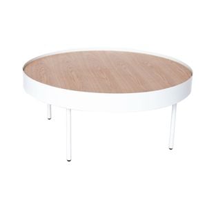 SK Designer Living | Lunar Round Coffee Table - White & Natural