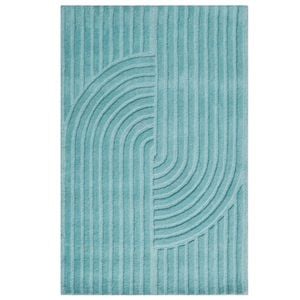 Contemporary Handwoven Wool Rug-Mavis 6363-Cashmere Blue-110x160cm