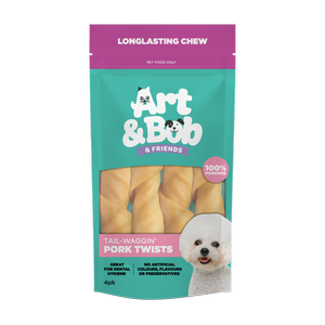 Art & Bob 4 Pack Pork Twists Dog Treat