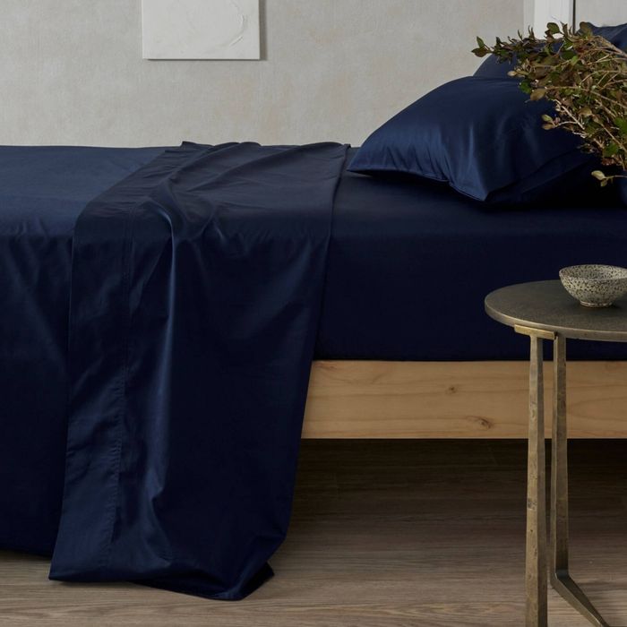 Bedding Co. Sheet Set 500TC Organic Cotton Navy Blue Double