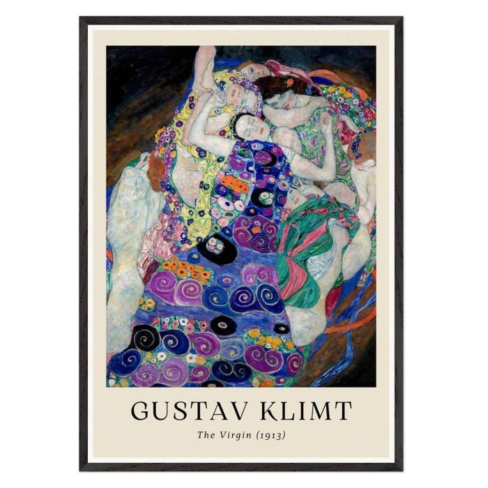 Galrie Gustav Klimt's The Virgin - Stunning Art Nouveau Print for Home Decor, Black Frame, A0 84 x 119cm (33 x 47inch)