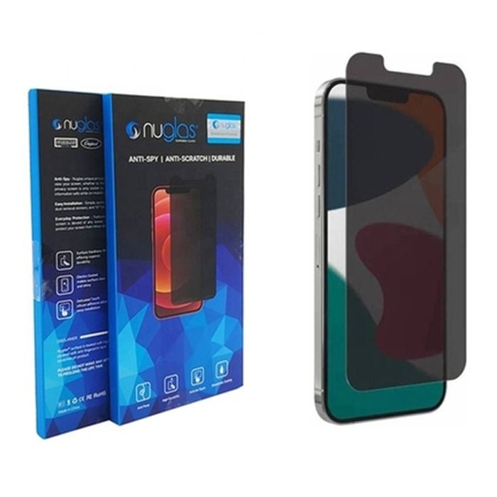 Nuglas 2x Screen Protector Flat Clear Privacy Anti-spy Glass Iphone 13 /13 Pro