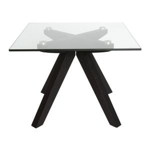 SK Designer Living | Amber Collection | Square Glass Side Table - Black