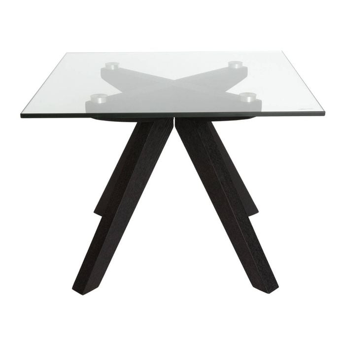 SK Designer Living | Amber Collection | Square Glass Side Table - Black