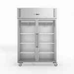 FED-X Stainless Steel Two Full Glass Door Upright Freezer 1200L XURF1200G2V
