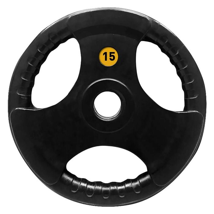 Olympic Rubber Grip Plate Weight Lift Home Gym Exercise 15kg