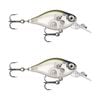 2x Rapala 3.5cm X Light Crank Mid Run Crankbait Fishing Lures - Ghost Shinner