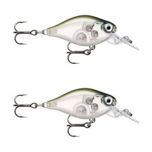 2x Rapala 3.5cm X Light Crank Mid Run Crankbait Fishing Lures - Ghost Shinner