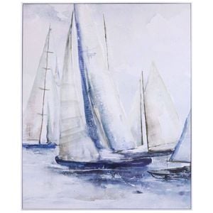 LVD Resin/Acrylic Framed Canvas Wall Art Decoration 90x110cm Sailing